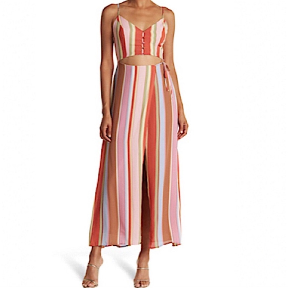 NWOT Lush Striped Multi-color Wrap Dress